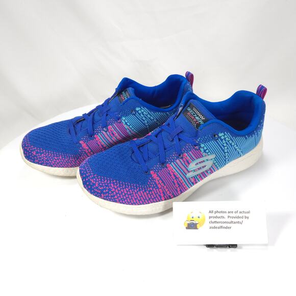 Skechers Burst Athletic Lace Up Running Shoe Womens Size 8 12437 Blue White - Picture 1 of 9